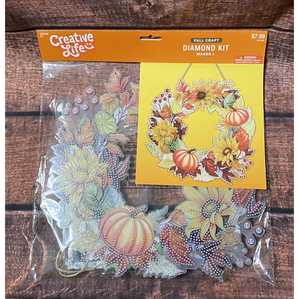 Autumn Wreath Pumpkins/Flowers Hanging Acrylic Diamond Painting Kit Hobby Lobby